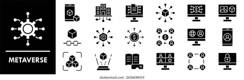 Metaverse icon collection set. Containing design technology, digital, metaverse, futuristic, future