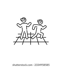 Metaverse icon. Mans in 3d glass and helmet. Virtual reality concept. Vector illustration