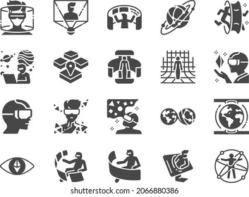 Metaverse Icon Set. Included The Icons As Virtual, World, Virtual Reality, VR, digital, Earth 2, Futuristic And More.