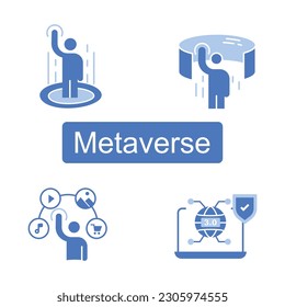 Metaverse Icon. Metaverse Symbol. Vector Line icon with editable Stroke.