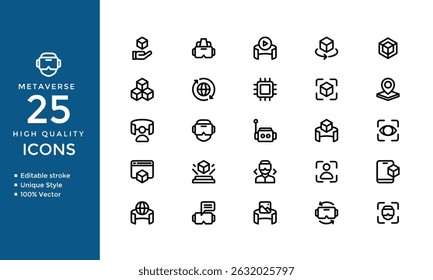 Metaverse Icons – Futuristic Vector Set for VR, AR, Gaming, Avatars and Virtual Worlds