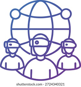Metaverse Icons Set for Virtual World, Digital Avatars, Web3, Blockchain, VR AR Technology and Future Online Interaction Design
