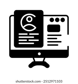 Metaverse Identity Glyph Icon, Vector illustration