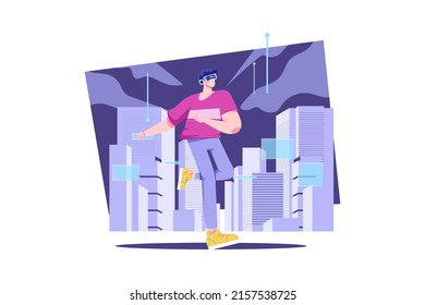 Metaverse Illustration concept. Flat illustration isolated on white background