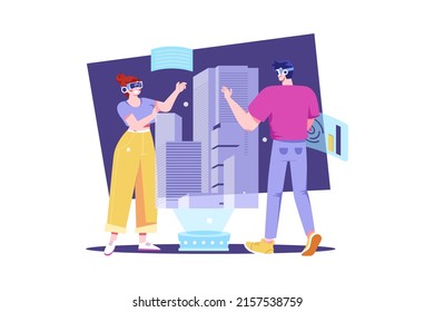 Metaverse Illustration concept. Flat illustration isolated on white background