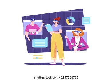 Metaverse Illustration concept. Flat illustration isolated on white background