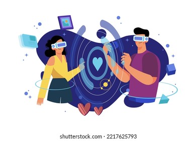 Metaverse Illustration concept. A flat illustration isolated on white background