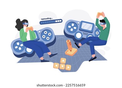 Metaverse Illustration concept. A flat illustration isolated on white background