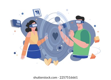 Metaverse Illustration concept. A flat illustration isolated on white background