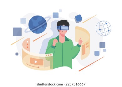 Metaverse Illustration concept. A flat illustration isolated on white background