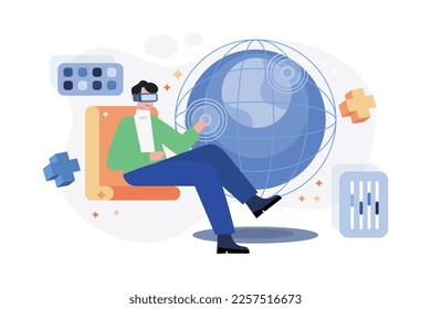 Metaverse Illustration concept. A flat illustration isolated on white background