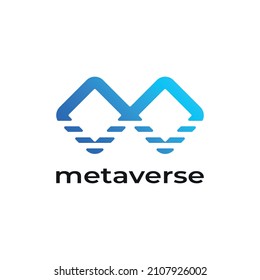 Metaverse illustration icon vector logo design concept