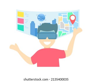 Metaverse Illustration. Metaverse virtuelle Welt mit flachem Design-Stil. Geeignet für jede Art von Design.