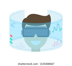 Metaverse illustration. Metaverse virtual world with flat design style. Suitable to use for any design purpose.