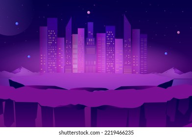 Metaverse Land Sales Concept, Virtual Land, Digital Real Estate And Property Investment In Metaverse Background Vector Illustration.