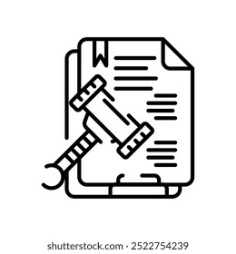 Metaverse Law Outline Icon, Vector illustration