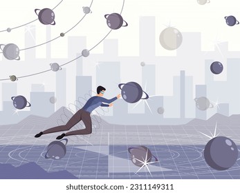 Metaverse Life in the Digital World Graphical Illustration