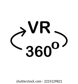 Metaverse line icon. Application Development, planet with vr text, arrow, 3d reality. Augmented reality, 360 degree view. Virtual reality concept.