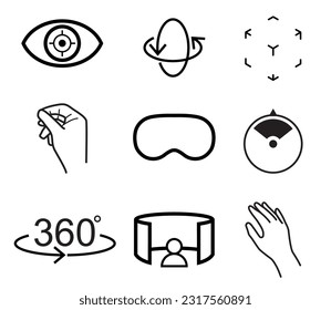 Metaverse line icon set with VR, Virtual reality, Game, Futuristic Cyber and metaverse concept,illustration EPS10.