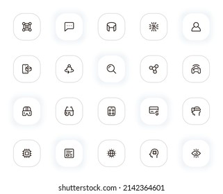 Metaverse line icons set. Editable Stroke. 24x24 Pixel Perfect.