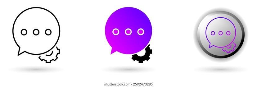Metaverse Messengers modern icons represent the virtual world and future digital technology, various outline, solid and glossy effect styles, ideal for NFT, games, presentations etc.