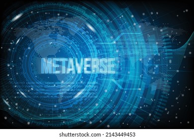 Metaverse, Meta. Digitale Realität, die soziale Medien kombiniert, digitale Welt, intelligente futuristische Benutzeroberfläche, Vektorgrafik