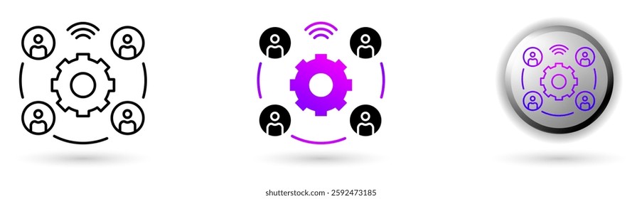 Metaverse Networking modern icons represent the virtual world and future digital technology, various outline, solid and glossy effect styles, ideal for NFT, games, presentations etc.