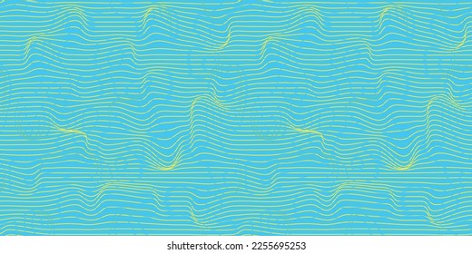 Metaverse seamless vector pattern. Wavy lines endless futuristic abstract background. 3d reality future banner concept. Psychedelic geometric optical illusion texture. Technology business template.