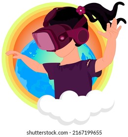 metaverse sense  of technology virtual reality illustration.