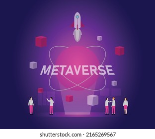 Metaverse startup 2d flat vector illustration concept for banner, website, illustration, landing page, flyer, etc.