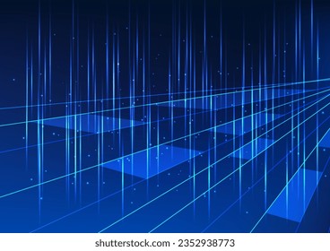 Metaverse technology background Square shapes stacked on top of each other form square grids with interesting elements. Refers to entering the virtual world that uses entertainment.