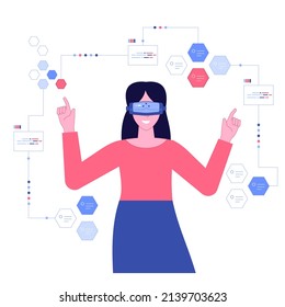 Metaverse technology concept VR virtual digital reality cyber metaverse simulation Innovation connection global blockchain experiences network futuristic Most promising business in the future Vector