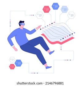 Metaverse technology concept VR virtual digital reality cyber metaverse simulation Innovation connection global blockchain experiences network futuristic Most promising business in the future Vector