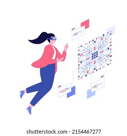 Metaverse technology concept VR virtual digital reality cyber metaverse simulation Innovation connection global blockchain experiences network futuristic Most promising business in the future Vector