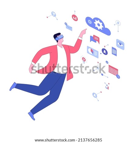 Metaverse technology concept VR virtual digital reality cyber metaverse simulation Innovation connection global blockchain experiences network futuristic Most promising business in the future Vector