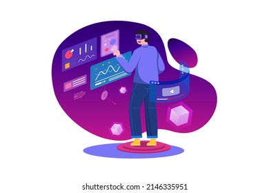 Metaverse Technology Illustration concept. Flat illustration isolated on white background