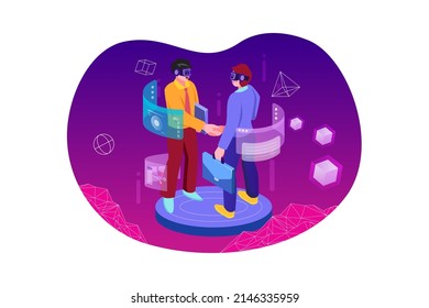Metaverse Technology Illustration concept. Flat illustration isolated on white background