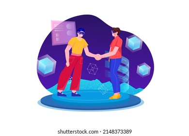 Metaverse Technology Illustration concept. Flat illustration isolated on white background
