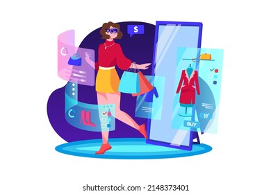 Metaverse Technology Illustration concept. Flat illustration isolated on white background