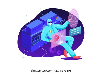 Metaverse Technology Illustration concept. Flat illustration isolated on white background