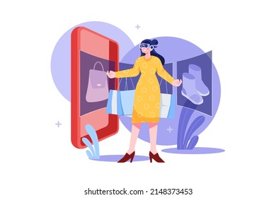 Illustrationskonzept für Metaverse Technology. Flache Illustration einzeln auf weißem Hintergrund