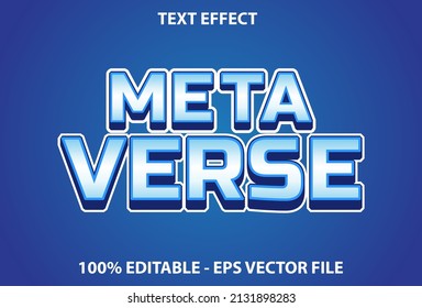 metaverse text effect editable blue color.