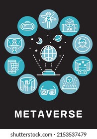 Metaverse Vektorsymbol bunt. runder Rahmen.