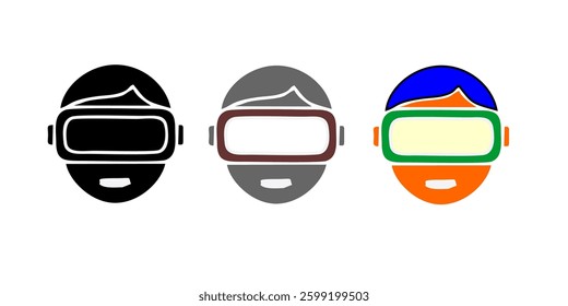 Metaverse, Virtual and Augmented reality tech icon set. User Engagement with VR and AR Environments, Vector outline thin line illustrations for Digital Reality and Immersive Technology