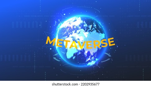Metaverse, virtual reality, augmented reality and blockchain technology. Metaverse digital world, smart futuristic interface, technology background, Vector Illustration