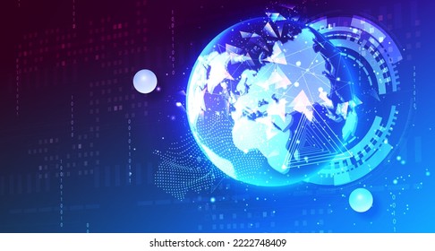 Metaverse, virtual reality, augmented reality and blockchain technology. Metaverse digital world, smart futuristic interface, technology background, Vector Illustration