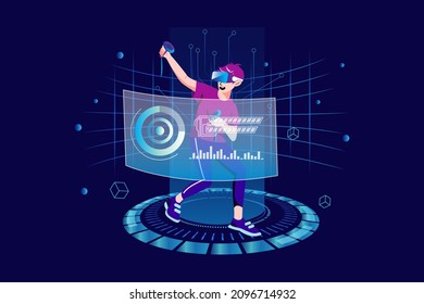 Metaverse and virtual reality Illustration concept. Flat illustration isolated on white background.