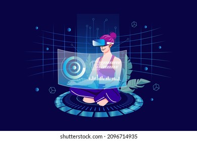 Metaverse and virtual reality Illustration concept. Flat illustration isolated on white background.
