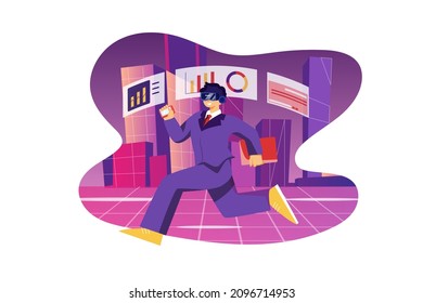 Metaverse and virtual reality Illustration concept. Flat illustration isolated on white background.