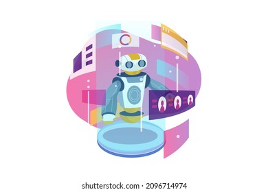 Metaverse and virtual reality Illustration concept. Flat illustration isolated on white background.